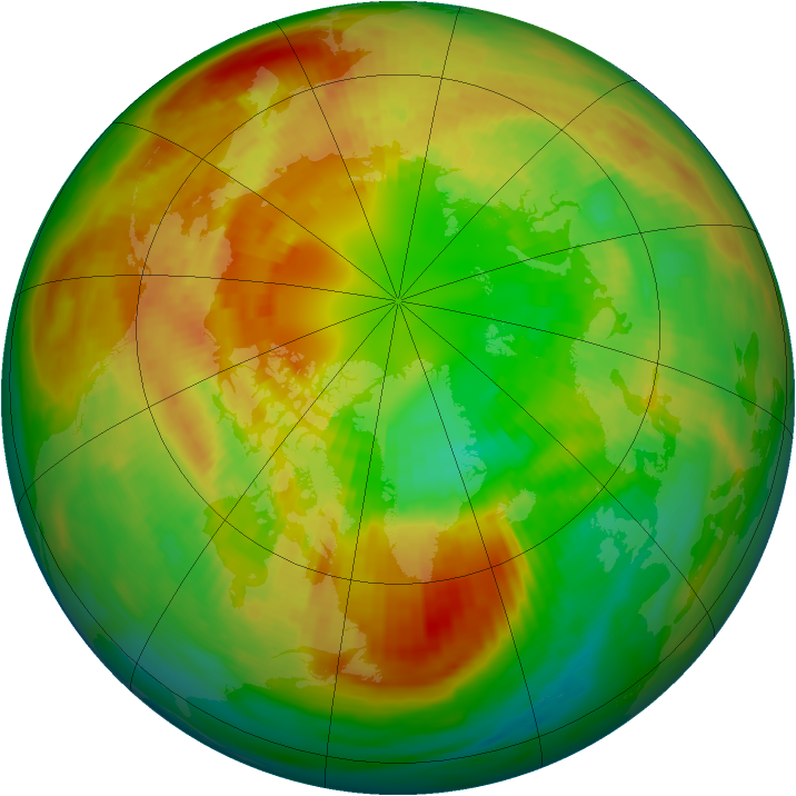 Arctic ozone map for 03 March 1992